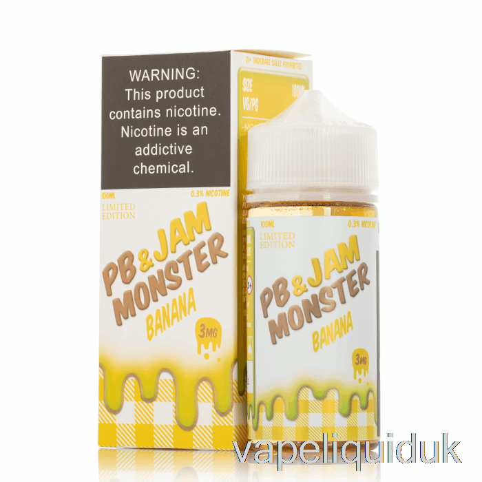 Banana - PB and Jam Monster - 100mL 0mg Vape Liquid
